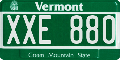 VT license plate XXE880