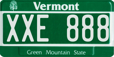 VT license plate XXE888
