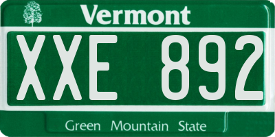 VT license plate XXE892