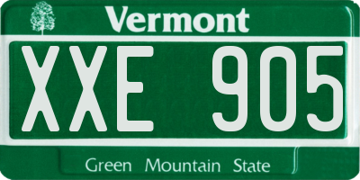 VT license plate XXE905