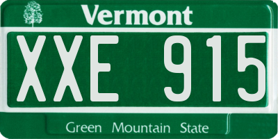 VT license plate XXE915