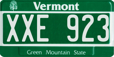 VT license plate XXE923