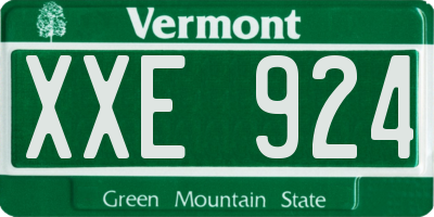 VT license plate XXE924