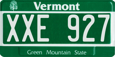 VT license plate XXE927