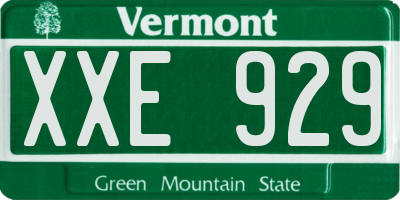 VT license plate XXE929