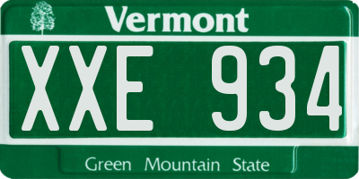 VT license plate XXE934
