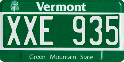 VT license plate XXE935