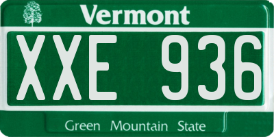 VT license plate XXE936