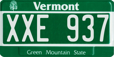 VT license plate XXE937