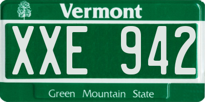 VT license plate XXE942