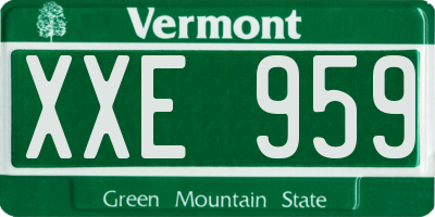 VT license plate XXE959