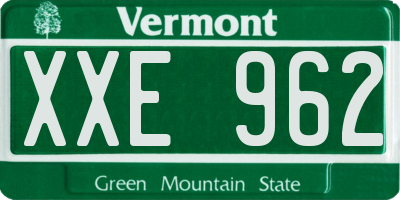 VT license plate XXE962