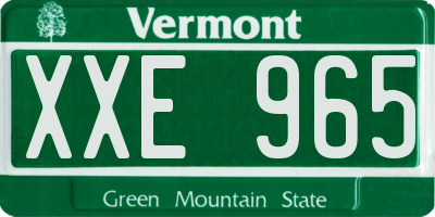 VT license plate XXE965