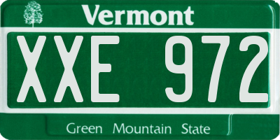 VT license plate XXE972