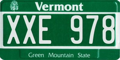 VT license plate XXE978