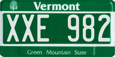 VT license plate XXE982