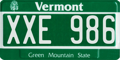 VT license plate XXE986