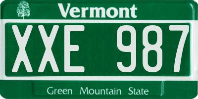 VT license plate XXE987
