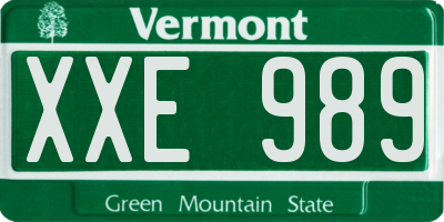 VT license plate XXE989