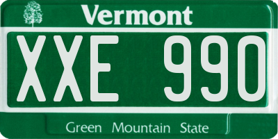 VT license plate XXE990