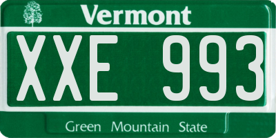 VT license plate XXE993