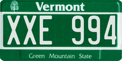VT license plate XXE994