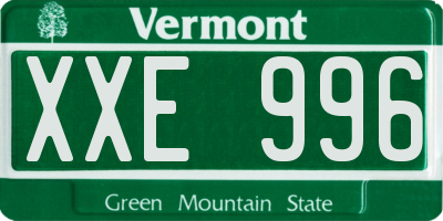 VT license plate XXE996