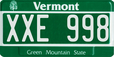 VT license plate XXE998