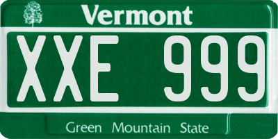 VT license plate XXE999