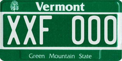 VT license plate XXF000