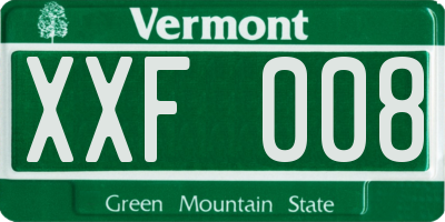 VT license plate XXF008
