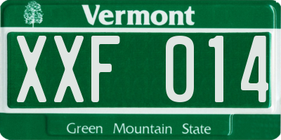 VT license plate XXF014