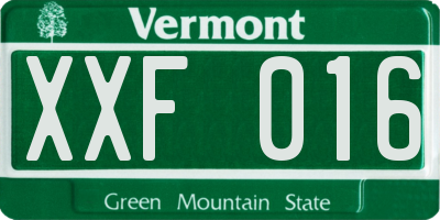 VT license plate XXF016