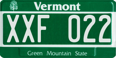 VT license plate XXF022