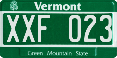 VT license plate XXF023
