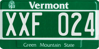 VT license plate XXF024