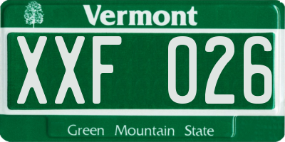 VT license plate XXF026