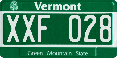 VT license plate XXF028
