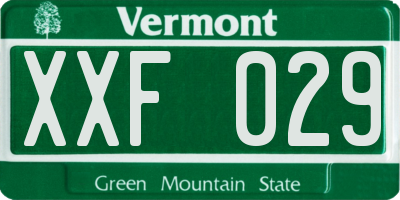 VT license plate XXF029