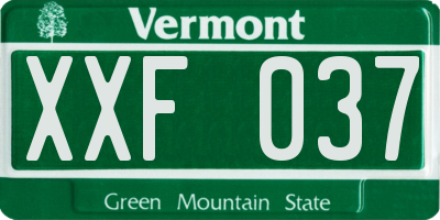 VT license plate XXF037