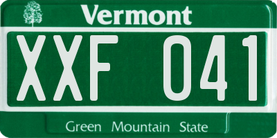 VT license plate XXF041