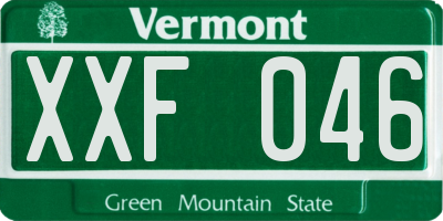 VT license plate XXF046