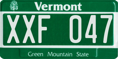 VT license plate XXF047