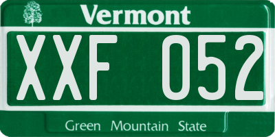 VT license plate XXF052