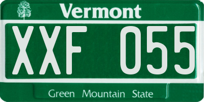 VT license plate XXF055
