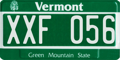 VT license plate XXF056