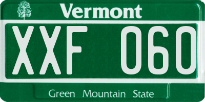 VT license plate XXF060
