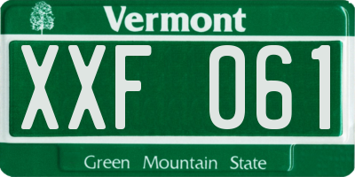VT license plate XXF061
