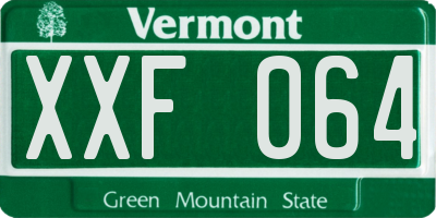 VT license plate XXF064