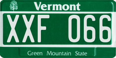 VT license plate XXF066